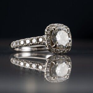 GIA Certified 1.42ct Natural Diamond Ring 18K White Gold
